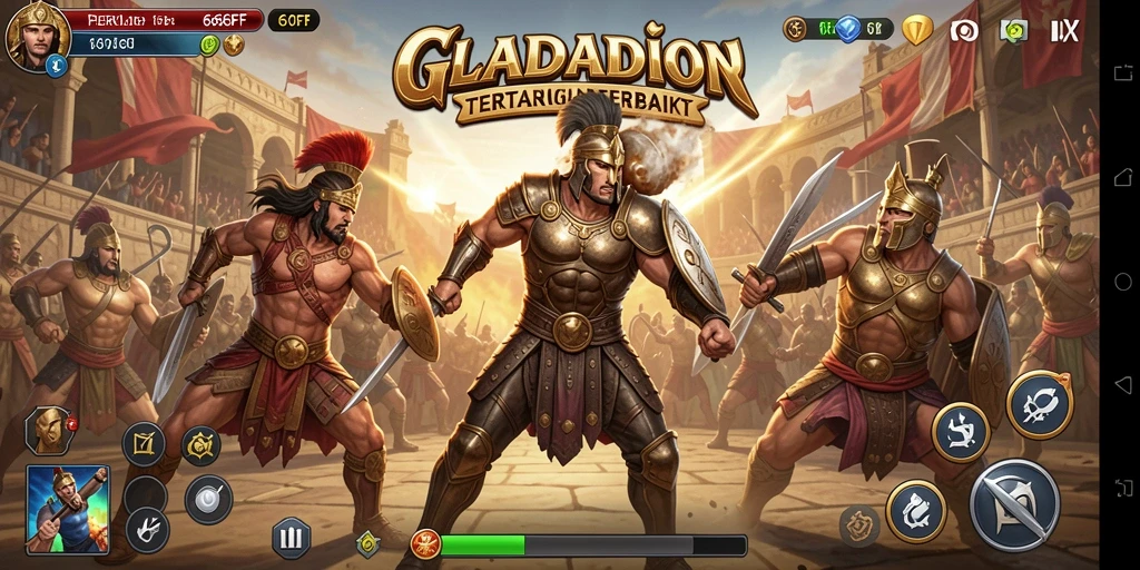 Screenshot gameplay 666FF yang mendebarkan di arena pertarungan.