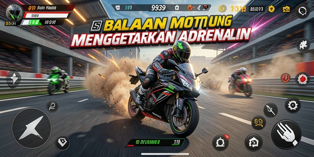 Tampilan gameplay 9939 yang seru di lintasan balap.
