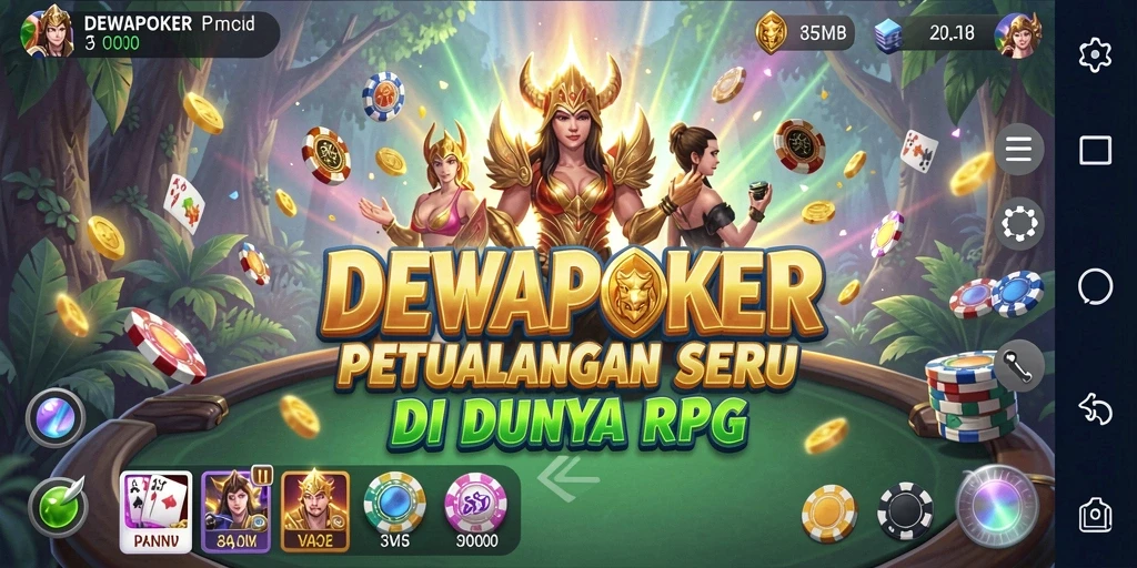 Tampilan gameplay seru dan mendebarkan dalam DEWAPOKER.