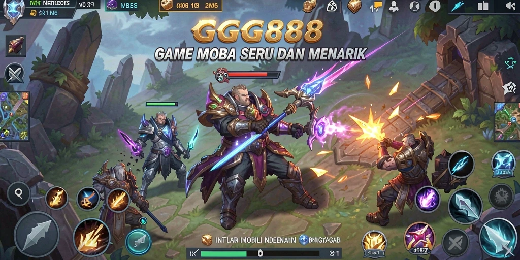 Tampilan gameplay seru GGG888 dengan aksi terpadu tim.