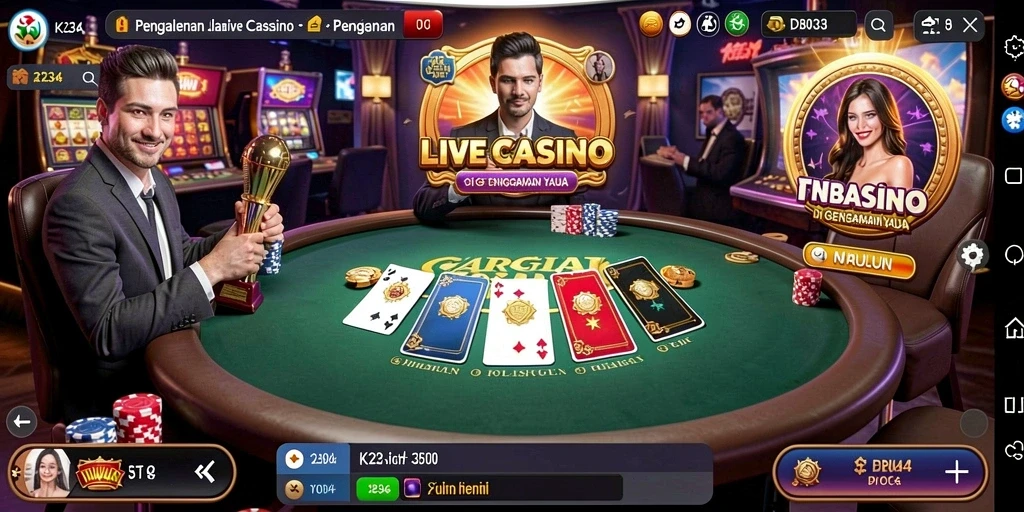 Tampilan gameplay Live Casino yang menarik dan interaktif di K234.