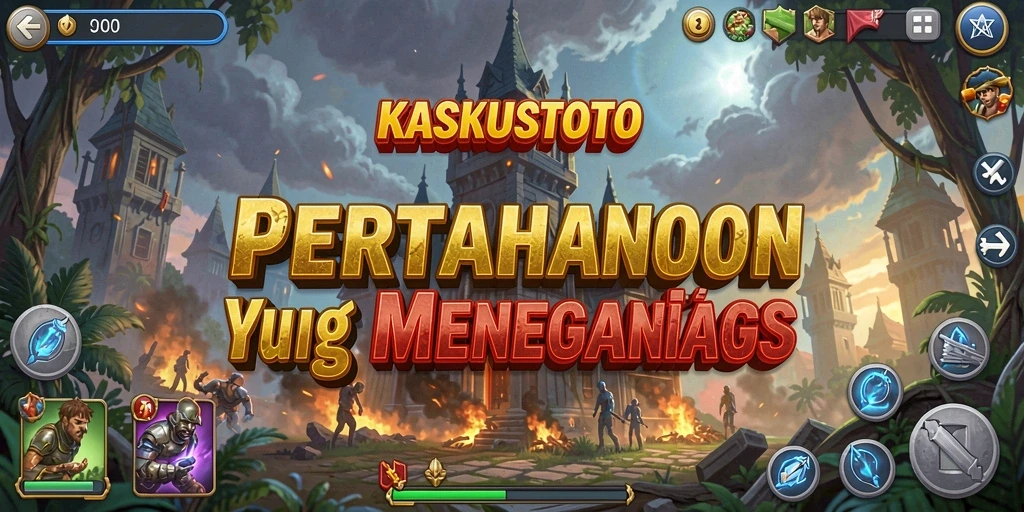 Tangkapan layar gameplay KASKUSTOTO menampilkan aksi seru menara pertahanan.