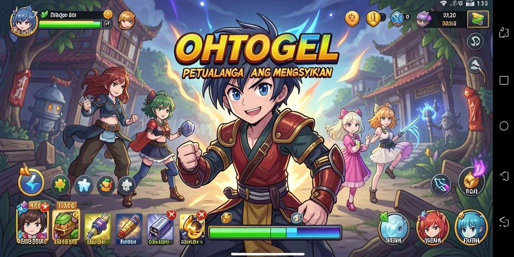 Tampilan gameplay OHTOGEL dengan karakter anime yang menarik.
