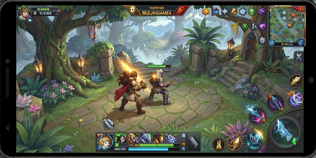 Tampilan gameplay REJEKIGAMES menampilkan petualangan mendebarkan di dunia fantastis.