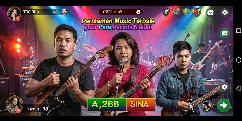 Screenshot gameplay TO288 menampilkan interaksi bernyanyi yang seru.