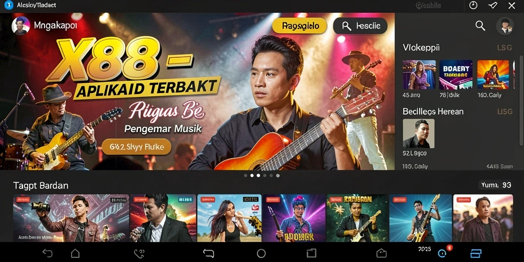 Tampilan gameplay X88 dengan berbagai lagu dan fitur menarik.